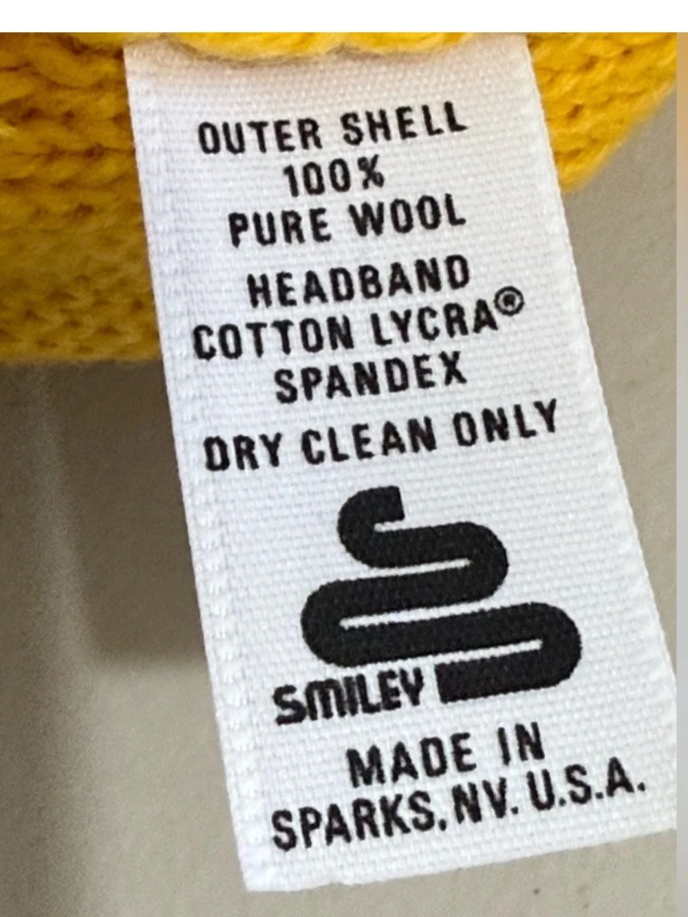 Smiley Yellow Knit Beanie for Kids with Quilted Texture - Unbranded